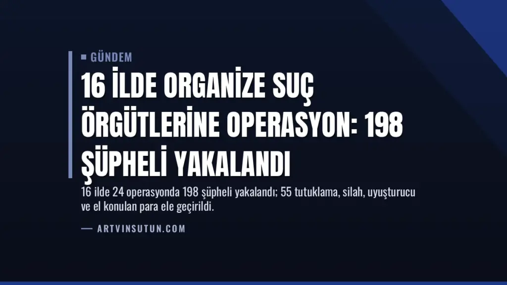 16 İlde Organize Suç Örgütlerine Operasyon: 198 Şüpheli Yakalandı
