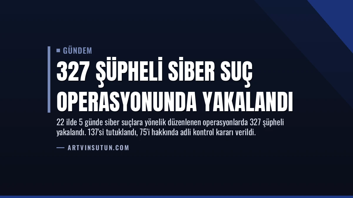 327 Şüpheli Siber Suç Operasyonunda Yakalandı