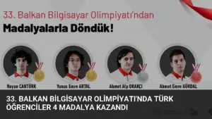 33. Balkan Bilgisayar Olimpiyatı’nda Türk Öğrenciler 4 Madalya Kazandı