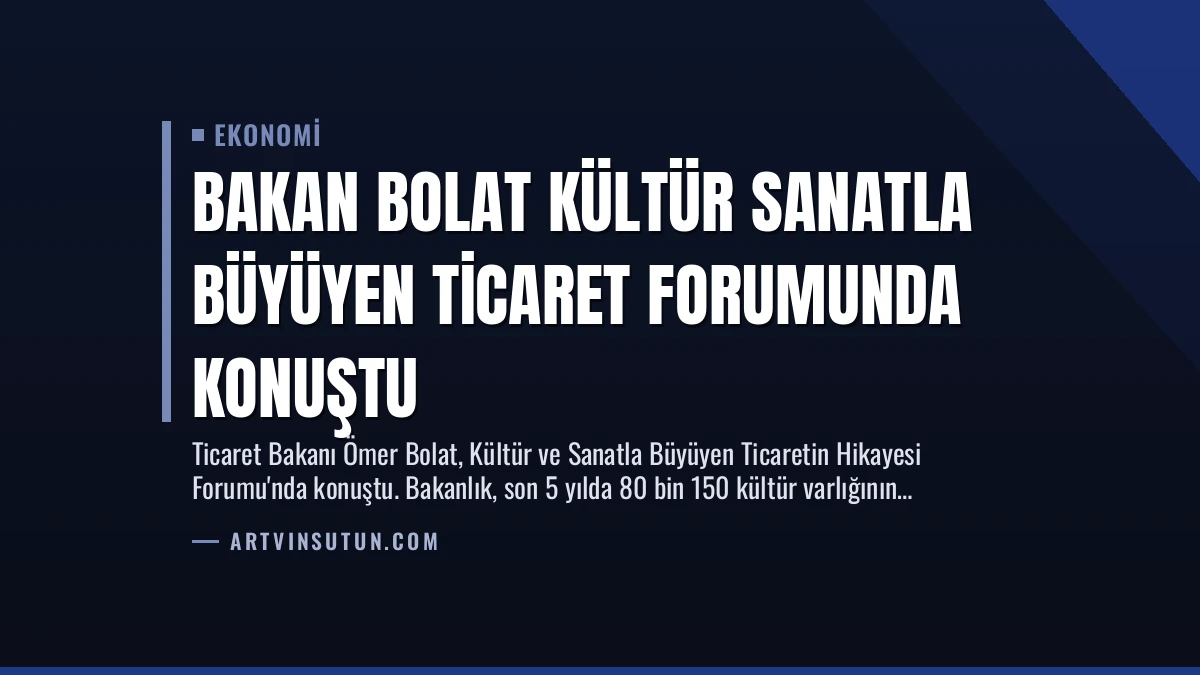 Bakan Bolat Kültür Sanatla Büyüyen Ticaret Forumunda Konuştu
