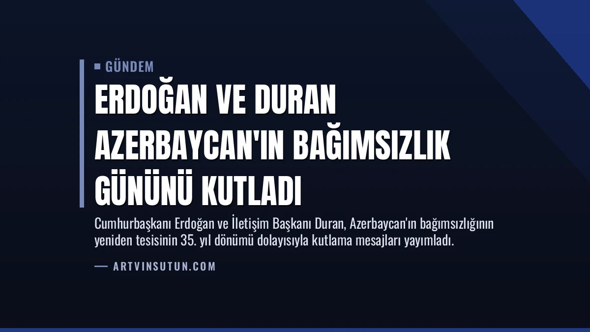 Erdoğan ve Duran Azerbaycan’ın Bağımsızlık Gününü Kutladı