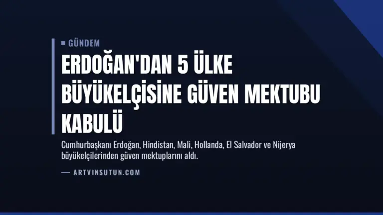 Erdoğan’dan 5 Ülke Büyükelçisine Güven Mektubu Kabulü