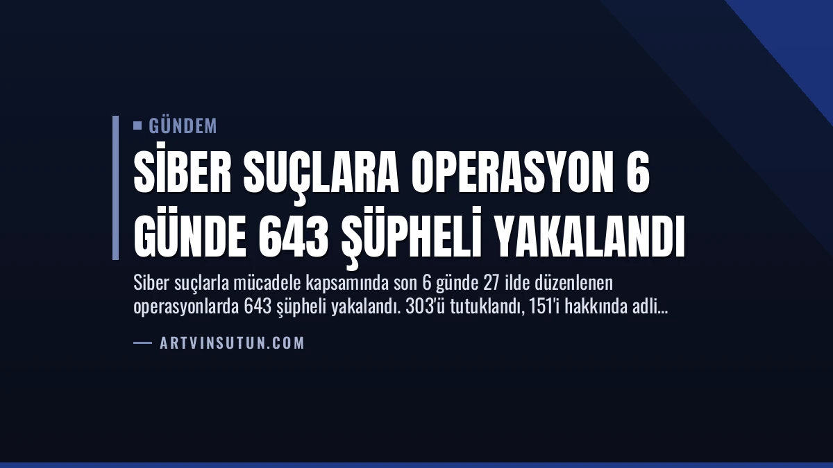 Siber Suçlara Operasyon 6 Günde 643 Şüpheli Yakalandı