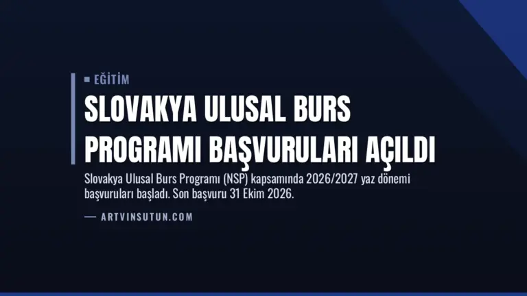 Slovakya Ulusal Burs Programı Başvuruları Açıldı