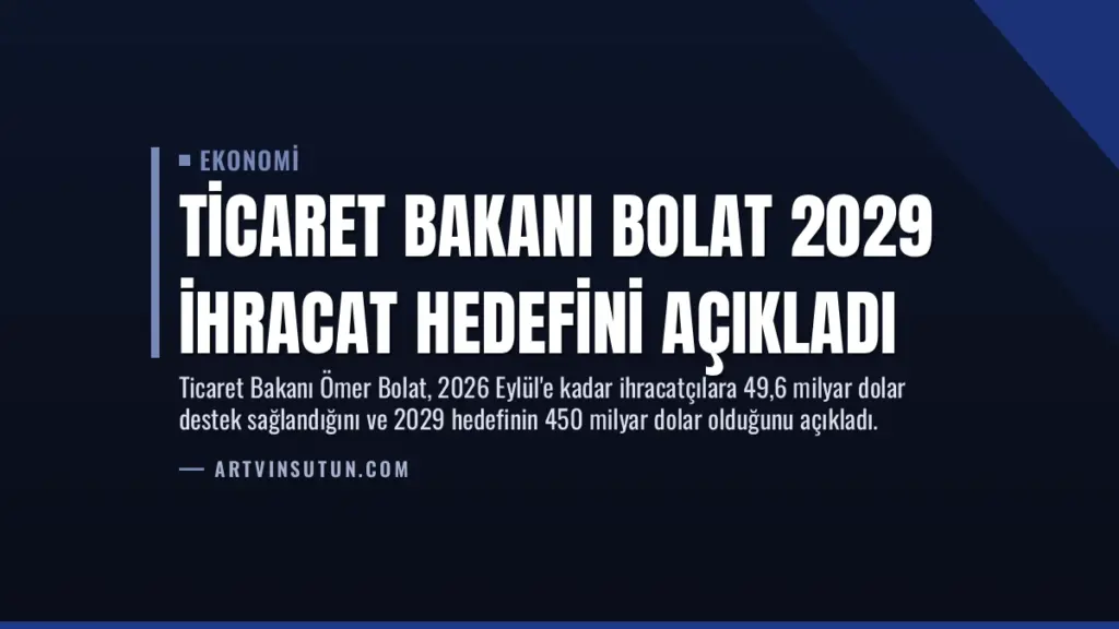 Ticaret Bakanı Bolat 2029 İhracat Hedefini Açıkladı