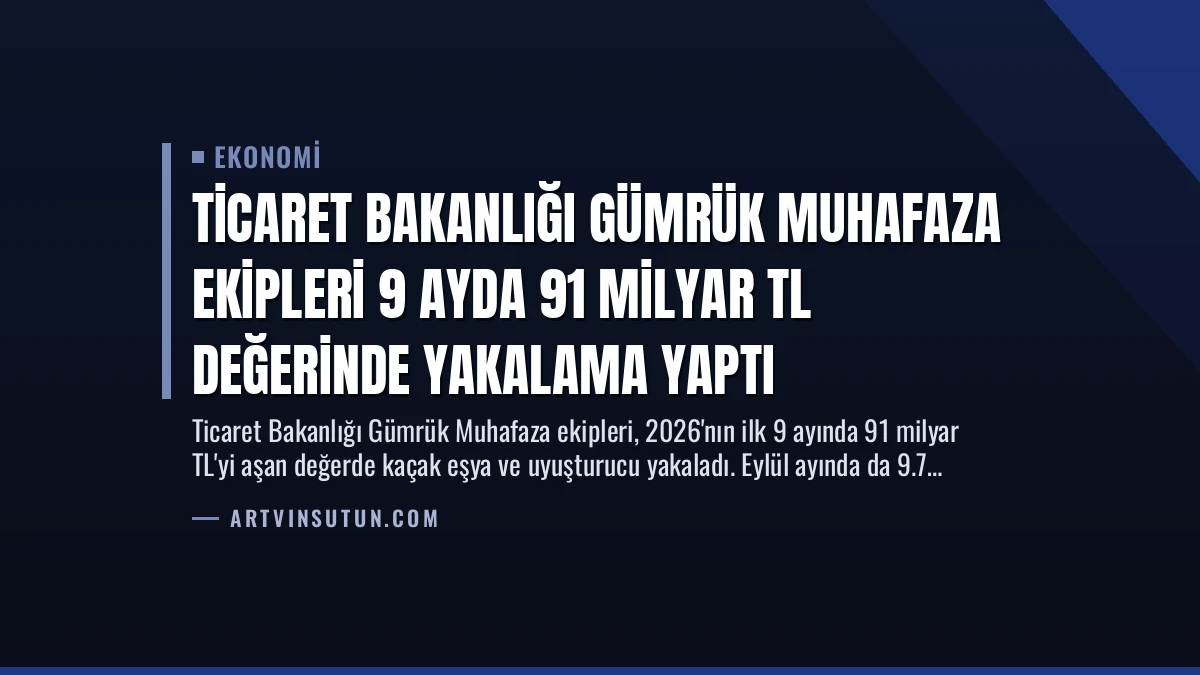 Ticaret Bakanlığı Gümrük Muhafaza Ekipleri 9 Ayda 91 Milyar TL Değerinde Yakalama Yaptı