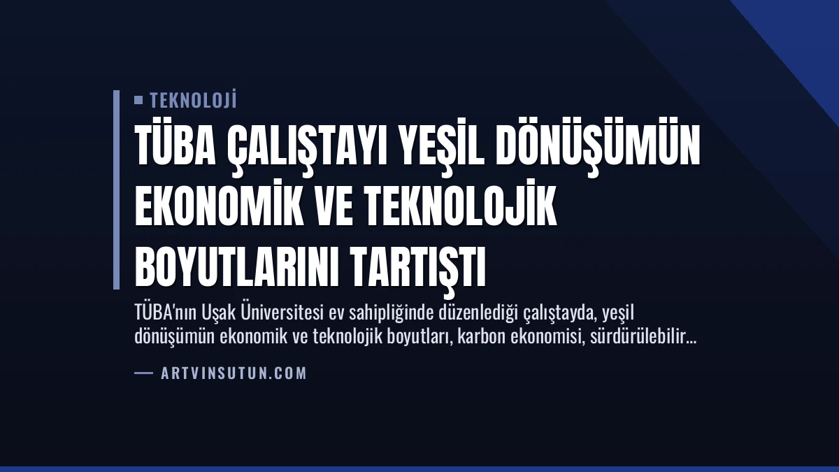TÜBA Çalıştayı Yeşil Dönüşümün Ekonomik ve Teknolojik Boyutlarını Tartıştı