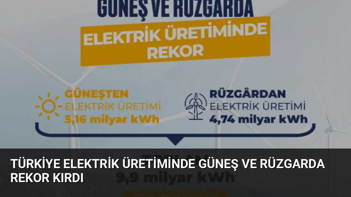 Türkiye Elektrik Üretiminde Güneş ve Rüzgarda Rekor Kırdı